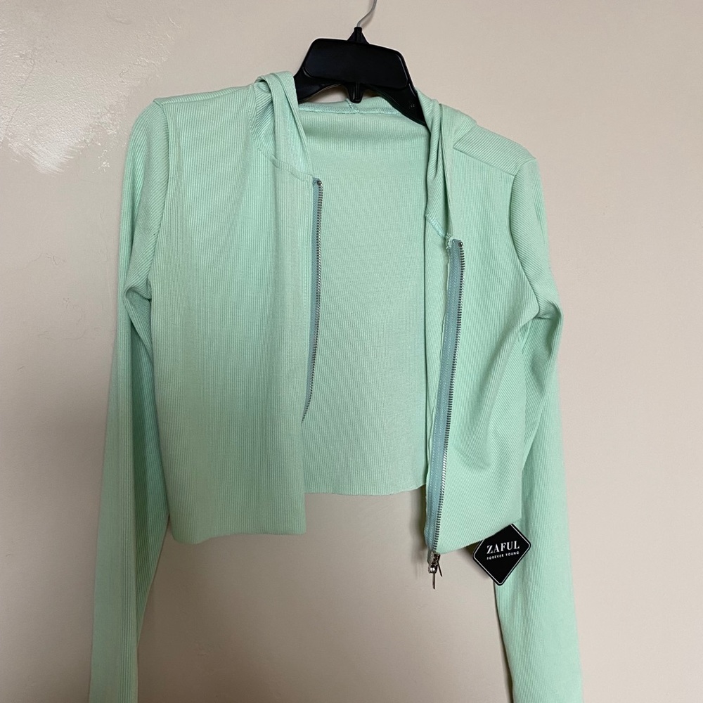 Zaful green zip up